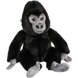 👉 Gorilla knuffel zwarte pluche polyester zwart kinderen 28 Cm - Gorillas Apen Jungledieren Knuffels Speelgoed Voor 8719538992252