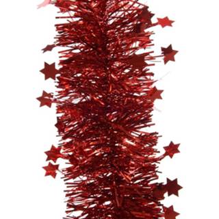 👉 Folie rode kunststof rood 5x Kerstslingers Sterren Kerst 10 X 270 Cm - Guirlande Lametta Kerstboom Versieringen 8720147416947