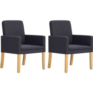 👉 Eetkamerstoel grijs stof Vidaxl Eetkamerstoelen 2 St Donkergrijs 8719883550831