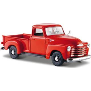 👉 Modelauto rood metaal Chevrolet 3100 Pick Up 1950 1:24 - Speelgoed Auto Schaalmodel 8720147448160