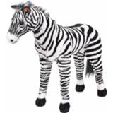 👉 Zwart wit pluche stof XXL Vidaxl Speelgoedzebra Staand En 8718475565789