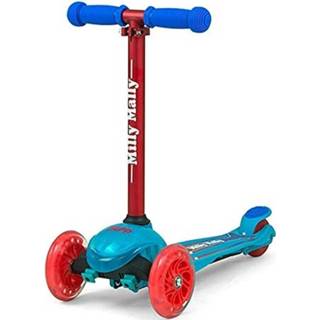 👉 Kinderstep blauw rood kunststof kinderen Milly Mally Zapp Scooter Coral Junior Blauw/rood 5901761124767