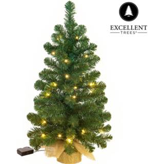 👉 Kerstboom donkergroen PVC groen Excellent Trees® Led Jarbo Green 60 Cm Met Verlichting - Luxe Uitvoering 35 Lampjes 8719323087880