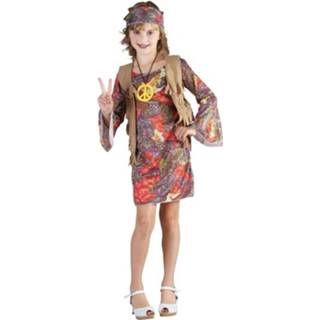 👉 Synthetisch multikleur meisjes Hippie Kostuum Voor - 7-9 Jaar 8423667089737