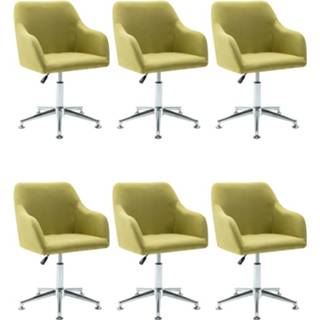 👉 Eetkamerstoel groen stof Vidaxl Eetkamerstoelen Draaibaar 6 St 8719883726649