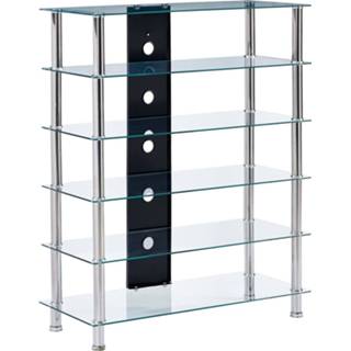 👉 Transparant glas Vidaxl Hifi-meubel 90x40x113 Cm Gehard 8718475799184