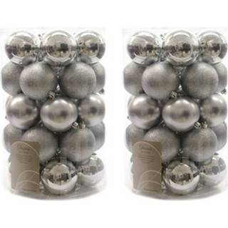 👉 Kerstbal zilver plastic kunststof zilverkleurig Kerstballen Mix 68 Stuks - Kerstboomversiering 8720147643138