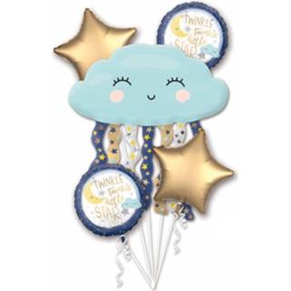 👉 Goudkleurig Amscan Folieballonnenboeket 'Twinkle Little Star' 5 Stuks 26635385077