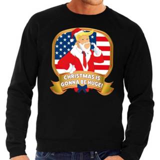 👉 Sweater zwart katoen mannen Foute Kersttrui / - Trump Christmas Is Gonna Be Huge Heren 2xl (56) 8719538717350