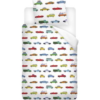 👉 Dekbedovertrek katoen flanel multikleur peuters Snoozing Cars - / Peuter (120x150 Cm + 1 Sloop) Multi 8719151087373