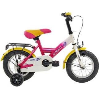 👉 Kinderfiets roze geel staal kinderen X-tract 16'' Roze/geel 8712345679149