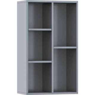 👉 Boekenkast grijs steigerhout Vidaxl Boekenkast/dressoir 45x25x80 Cm Spaanplaat Hoogglans 8719883673318