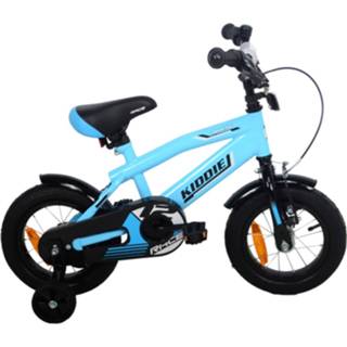 👉 Kinderfiets blauw zwart staal kinderen jongens Kiddie Race 12'' / 7434005835825