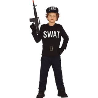 👉 Carnaval kostuum polyester zwart jongens meisjes Swat Verkleedset / Voor Jongens/meisjes - Politie Carnavalskleding 7-9 Jaar (122-134) 8720147649499
