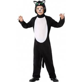 👉 Dierenkostuum polyester zwart kinderen 3-delig Kat/poes Voor - Verkleedkleding Carnaval 128 (7-9 Jaar) 8720147649819