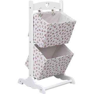 👉 Hout mannen Vidaxl Mandenrek 2-laags Bloem 35x35x72 Cm 8719883670263