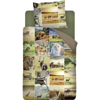 👉 Dekbedovertrek katoen flanel multikleur Snoozing Adventure - / 1-persoons (140x200/220 Cm + 1 Sloop) Multi 8719151085690