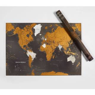 👉 Wereldkaart zwarte papier zwart Maps International Kras De Wereld - Nederlands Editie 9781912203710