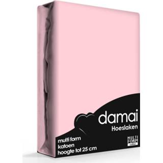 👉 Hoeslaken roze katoen Multiform Damai Dusty (Katoen)-160/180 X 200/210 Cm 8712366133514
