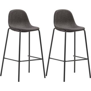 👉 Barstoel grijs stof Vidaxl Barstoelen 2 St Donkergrijs 8719883690650