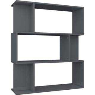 👉 Boekenkast grijs steigerhout Vidaxl Boekenkast/kamerscherm 80x24x96 Cm Spaanplaat Hoogglans 8719883672502