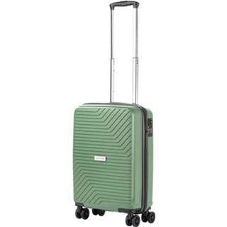 👉 Polypropyleen groen Carryon Transport Handbagagekoffer - Usb Handbagage 55cm Okoban Dubbele Wielen Ykk Ritsen Olijf 8717253524024