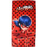 👉 Badlaken rood zwart katoen vrouwen Miraculous Ladybug Rood/zwart Junior 70 X 140 Cm 5204679200135