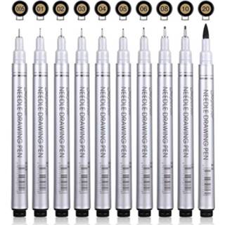 👉 Fineliner zwart 4artz® Set Van 12 Verschillende Maten Fineliners - 0,05 Mm Tot 2 7436939097010