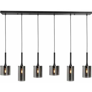 👉 Hanglamp zwart glas l Highlight Diverso 6 Lichts 110 Cm 8718379037672