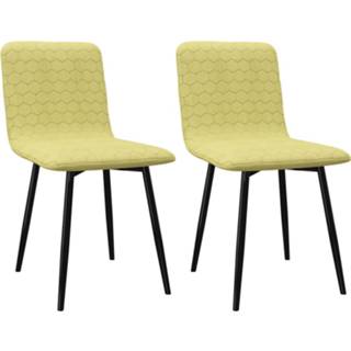 👉 Eetkamerstoel groen stof Vidaxl Eetkamerstoelen 2 St 8719883735597