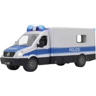 👉 Blauw zilver kunststof Rastar Rc Mercedes Sprinter Polizei 2,4 Ghz 1:16 Zilver/blauw 4042774445225