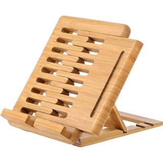 👉 Boekenstandaard bamboe hout multikleur Luxe Van - Boekenhouder Voor O.a. Tablet 90165157992