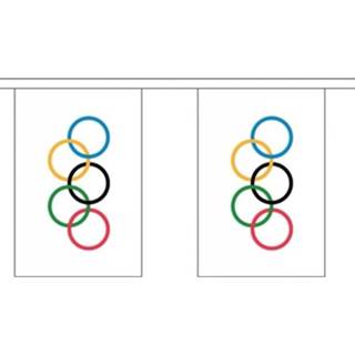 👉 Vlaggenlijn polyester multikleur 3x Buiten Olympische Spelen 3 Meter - Vlag Versiering 8720147714050