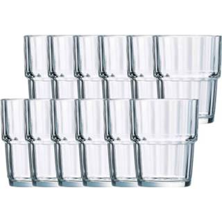 👉 Drinkglas transparant glas 12x Drinkglazen/waterglazen Norvege 200 Ml - Koffie/thee/whiskey Glazen 8720147718096