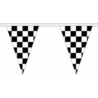 👉 Vlaggenlijn polyester multikleur Finish 20 Meter - Race Thema Feestartikelen Vlaggen 8720147794366