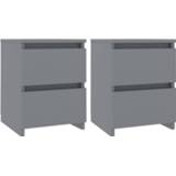 👉 Nachtkastje grijs steigerhout Vidaxl Nachtkastjes 2 St 30x30x40 Cm Spaanplaat 8719883739151