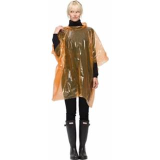 👉 Regenponcho oranje kunststof 10x Wegwerp 8718758837985