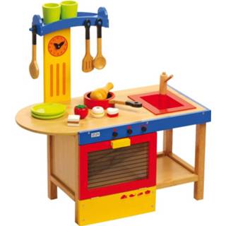 👉 Speelgoedkeuken kinderen active multi hout Speelgoed keukentje 60 x 30 cm