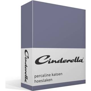 👉 Katoenen hoeslaken blauw percaline katoen Percal Cinderella Basic - 100% Lits-jumeaux (180x220 Cm) Dark Blue 8719002068087