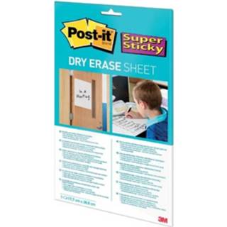 👉 Post-it Super Sticky Dry Erase Whiteboardvel, Ft 27,9 X 39 Cm, Pak Met 15 Vellen 76308932046
