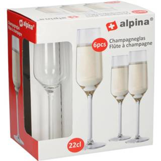 👉 Champagneglas glas transparant / Glazen 12x Stuks 22 Centiliter 8719538717800