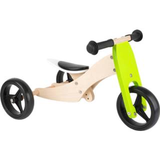 👉 Loopfiets groen hout small Foot Tricycle Trike 2-in-1 Met 3 Wielen 10 Inch Junior 4020972112552