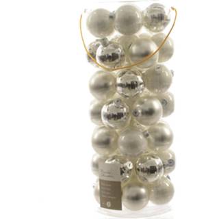 👉 Kerstbal glas zilver zilverkleurig Kerstballen Mix (6cm) Box 49 Stuks 8718533878813