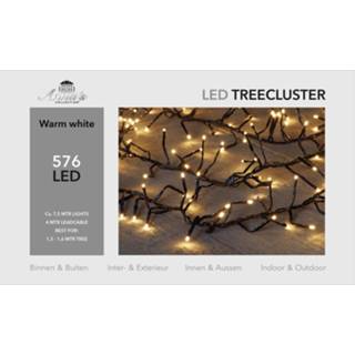 👉 Kerstverlichting wit One Size 1x clusterverlichting met timer en dimmer 576 lampjes warm 7,5 mtr - Voor binnen buiten gebruik 8720147762242