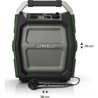 👉 Luidspreker groen Nikkei Speakerboxx300 Speaker Met Fm Radio, Bluetooth, Microfoon, Aux-in, Sd, En Usb Ingang 8712837875332