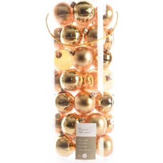 👉 Kerstbal transparant glas goud goudkleurig Kerstballen (6cm) Box 49 Stuks Light Gold 8716128925973