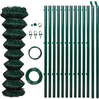 👉 Groen gegalvaniseerd staal Vidaxl Gaashek Met Palen 1x15 M 8718475849315