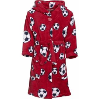 👉 Badjas rode polyester rood kinderen Badjas/ochtendjas Met Voetbal Print Voor Kinderen. 122/128 (7-8 Jr) 8719538167292