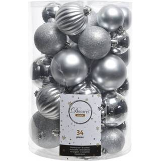 👉 Kerstversiering zilveren Kerstballenset 34 Stuks 8711277035986