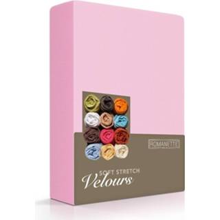👉 Hoeslaken velours roze Romanette Blush-140/150 X 200/210/220 Cm 8716057007870